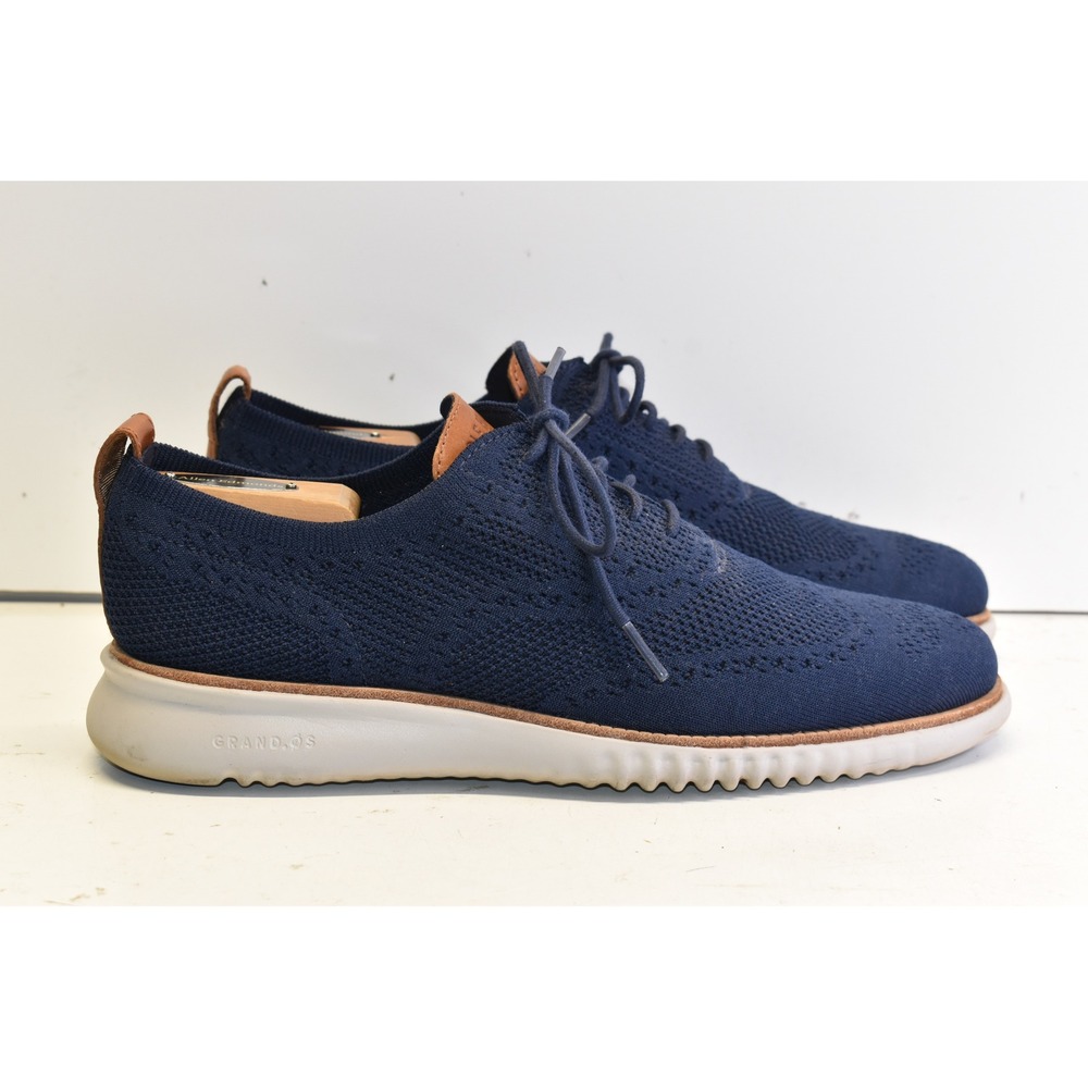 Cole Haan 2.Zerogrand Stitchlite Wingtip Oxfords Navy Blue Mens 8.5M Dress Shoes